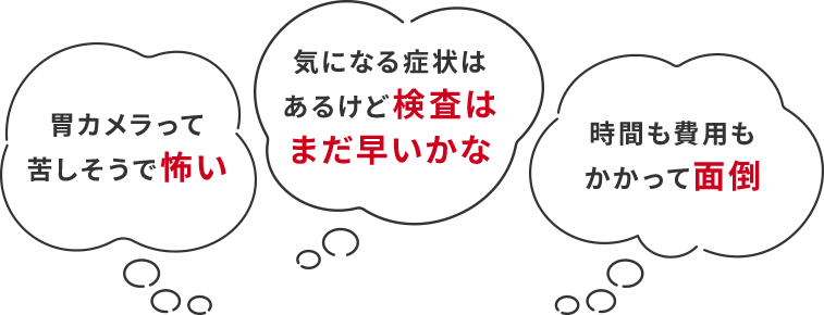 胃カメラって苦しそうで怖い 気になる症状はあるけど検査はまだ早いかな 時間も費用もかかって面倒